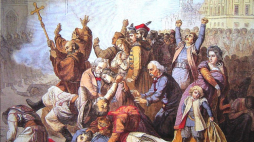 „Wojsko rosyjskie otwiera ogień do manifestantów na Placu Zamkowym, 8 kwietnia 1861 roku”. Tony Robert-Fleury. Źródło: Wikimedia Commons