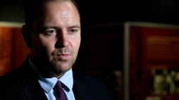  Markowa, 03.09.2020. Dyrektor gdańskiego Muzeum II Wojny Światowej Karol Nawrocki podczas otwarcia wystawy „Walka i cierpienie. Obywatele polscy podczas II wojny światowej”. PAP/D. Delmanowicz