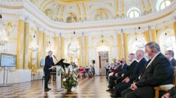 Warszawa, 29.06.2021. Prezes IPN Jarosław Szarek podczas uroczystości wręczenia nagród IPN „Kustosz Pamięci Narodowej", na Zamku Królewskim w Warszawie. Fot. PAP/M. Marek