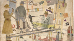Marek Włodarski, Ulica, 1924, akwarela, papier, tektura. Kolekcja Muzeum Narodowego w Warszawie  Copyright by Dytkowski Marek H.  Muzeum Narodowe w Warszawie. Źródło: Instytut Adama Mickiewicza
