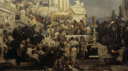 „Pochodnie Nerona” Henryka Siemiradzkiego. Fot. PAP/Reprodukcja/I. Jarosińska