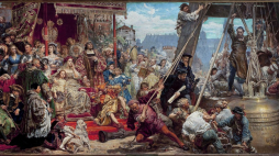 Jan Matejko, „Zawieszenie dzwonu Zygmunta na wieży katedry w Krakowie w 1521 roku”. Źródło: Wikipedia Commons