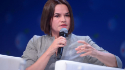 Liderka białoruskiej opozycji Swiatłana Cichanouska. Fot. PAP/M. Obara