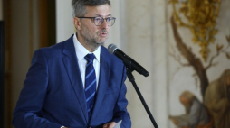 Warszawa, 14.09.2021. Dyrektor Muzeum Historii Polski Robert Kostro podczas gali Wydarzenie Historyczne Roku 2020 w Pałacu na Wyspie w Łazienkach Królewskich w Warszawie. Fot. R. Guz
