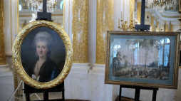 Warszawa, 27.09.2021. W Sali Wielkiej Zamku Królewskiego w stolicy przekazano placówce kolekcję dzieł sztuki ze zbiorów Fundacji im. Ciechanowieckich. Fot. PAP/W. Olkuśnik