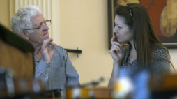 Kurs mistrzowski IV Paderewski Piano Academy: profesor Andrzej Jasiński i Ekaterina Litvintseva, uczestniczka kursu. Ostromecko, 2012 r. Fot. PAP/T. Żmijewski