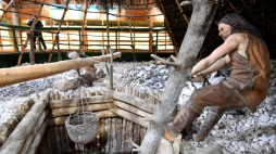 Krzemionki, 20.10.2021. Pawilon nad szybem „Wojciech” zaprezentowany podczas uroczystego otwarcia  Muzeum Archeologicznego i Rezerwatu Krzemionki po remoncie. Fot. PAP/P. Polak