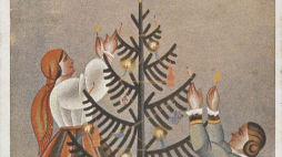 Kartka świąteczna z 1935 r. Źródło: CBN Polona