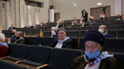 Uroczyste obchody 77. rocznicy wyzwolenia niemieckiego nazistowskiego obozu koncentracyjnego i zagłady Auschwitz-Birkenau, 27 bm. w Międzynarodowym Centrum Edukacji o Auschwitz i Holokauście Państwowego Muzeum Auschwitz-Birkenau w Oświęcimiu. Fot. PAP/Z. Meissner