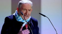 Były więzień Auschwitz Bogdan Bartnikowski podczas obchodów 77. rocznicy wyzwolenia niemieckiego nazistowskiego obozu koncentracyjnego i zagłady Auschwitz-Birkenau. Fot. PAP/Z. Meissner 