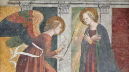 Zwiastowanie Pańskie pędzla Melozzo da Forlì. Źródło: Wikimedia Commons