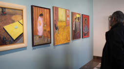 Otwarcie wystawy „Józef Czapski. Dzieła z kolekcji prywatnych”, 28 bm. w Kordegardzie - Galerii Narodowego Centrum Kultury w Warszawie. Fot. PAP/A. Zawada