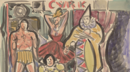 Tymon Niesiołowski (1882–1965) "Zaproszenie do cyrku", ok. 1955., Muzeum Narodowe w Warszawie. Źródło: Muzeum Narodowe w Warszawie