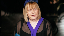 Aktorka Joanna Żółkowska podczas próby medialnej spektaklu "Pani Pylińska i sekret Chopina" wg. Erica-Emmanuela Schmitta w reżyserii Roberta Glińskiego w Ursynowskim Centrum Kultury Alternatywy w Warszawie. Fot. PAP/A. Zawada