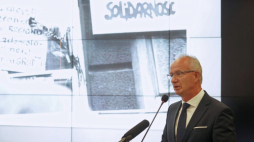 Lublin, 17.05.2022. Wiceprezes IPN Krzysztof Szwagrzyk podczas uroczystości wręczenia odznaczeń państwowych Krzyży Wolności i Solidarności, 17 bm. w siedzibie Oddziału Instytutu Pamięci Narodowej w Lublinie. Fot. K. Zienkiewicz