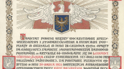 Akt pamiątkowy połączenia Górnego Śląska z Rzecząpospolitą z 16 lipca 1922 r. Źródło: Archiwum Państwowe w Katowicach