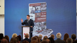 Minister edukacji i nauki Przemysław Czarnek podczas konferencji dla nauczycieli dot. przedmiotu Historia i Teraźniejszość. Fot. PAP/L. Szymański