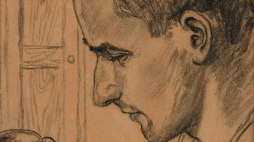 Portret Wincentego Gawrona wykonany w obozie przez Mieczysława Kościelniaka. Źródło: www.auschwitz.org