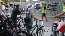 Rowerowy Peleton Pamięci Ofiar Sowieckich Represji organizowany przez Muzeum Pamięci Sybiru. Białystok, 27.08.2022. Fot. PAP/A. Reszko