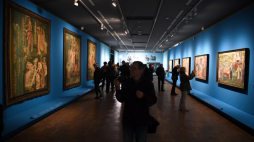 Warszawa, 28.09.2022. Wystawa „Łukaszowcy. Wielki powrót”, zaprezentowana podczas konferencji prasowej w Muzeum Narodowym w Warszawie, 28 bm. Ekspozycja będzie dostępna dla publiczności od 29 września do 23 października 2022 r. Fot. PAP/A. Lange