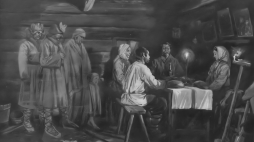 Przedstawienie dziadów na Białorusi, Stanisław Bagieński. Źródło: Wikimedia Commons