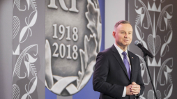 Prezydent RP Andrzej Duda przemawia podczas uroczystości Polonia Rediviva. Fot. PAP/M. Marek