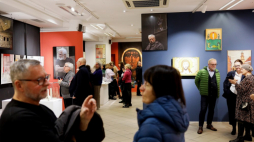 Otwarcie wystawy dzieł Jerzego Nowosielskiego i Stanisława Niemczyka "Spotkanie" w Galerii Bielskiej BWA w Bielsku-Białej. Fot. PAP/Z. Meissner