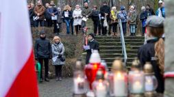 Uroczystości z okazji 73. rocznicy Marszu Śmierci więźniów obozu KL Auschwitz i Tragedii Górnośląskiej. Rybnik, 28.01.2018. Fot. PAP/A. Grygiel