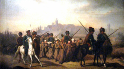 „Branka Polaków do armii rosyjskiej w 1863” Aleksandra Sochaczewskiego. Źródło: Wikimedia Commons