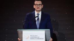 Premier Mateusz Morawiecki podczas Światowego Kongresu Kopernikańskiego w Toruniu. Fot. PAP/T.  Żmijewski
