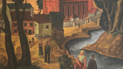 Krajobraz z postaciami (praca dyplomowa), olej na płótnie, 1936, The Museum of Vilnius Academy of Arts