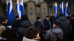 Uczestnicy uroczystości i Marszu Pamięci w przededniu 80. rocznicy likwidacji getta w Krakowie. Fot. PAP/Ł. Gągulski