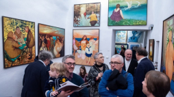 Otwarcie wystawy malarstwa Andrzeja Umiastowskiego w Galerii Sztuki Wirydarz w Lublinie. Fot. PAP/W. Jargiło