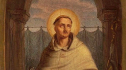 Wincenty Kadłubek, szkic olejny z 1845 r. do obrazu Aleksandra Lessera. Źródło: Wikimedia Commons