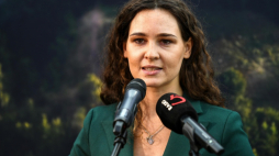 Konferencja prasowa pełnomocnika Prezesa Rady Ministrów ds. GovTech i pełnomocnika ministra Edukacji i Nauki ds. Transformacji Cyfrowej Justyny Orłowskiej podczas XIX Jaćwieskiego Festynu Archeologicznego. Fot. PAP/M. Zieliński