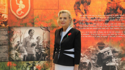 Ambasador RP we Włoszech Anna Maria Anders podczas uroczystości na Polskim Cmentarzu Wojennym na Monte Cassino. 18.05.2023. Fot. PAP/A. Zawada