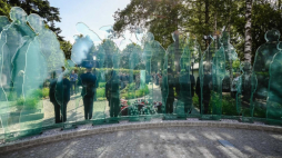 Uroczystość złożenia kwiatów na grobach pomordowanych Polaków przy Sanktuarium Piaśnickim. Wejherowo, 11.08.2023. Fot. PAP/M. Gadomski