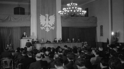 IV Zjazd Związku Zawodowego Literatów Polskich. Szczecin, 20.01.1949. Fot. PAP/W. Kondracki