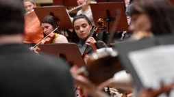 Muzycy Kijowskiej Orkiestry Symfonicznej. Fot. PAP/P. Nowak