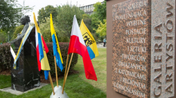 Odsłonięcie rzeźby Wojciecha Kilara w plenerowej Galerii Artystycznej. Katowice, 12.09.2014. Fot. PAP/A. Grygiel