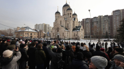 Uroczystości pogrzebowe Moskwa Aleksieja Nawalnego, 01.03.2024. Fot. PAP/EPA