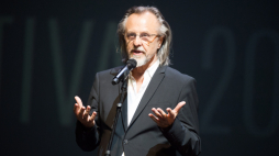 Jan A.P. Kaczmarek, podczas gali zamknięcia PGNiG Transatlantyk Festival 2016 r. PAP/Grzegorz Michałowski