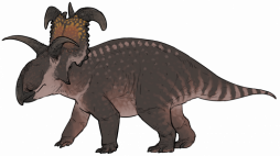 Lokiceratops - dinozaur żyjący 78 lat temu z charakterystycznymi rogami, którego szczątki paleontolodzy odkryli blisko granicy Kanady i Stanów Zjednoczonych, fot. Wikipedia