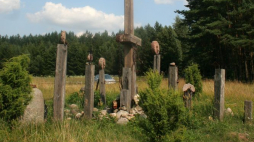 Krzyż we wsi Czerwony Krzyż. Fot. Yarl. Źródło: Wikimedia Commons