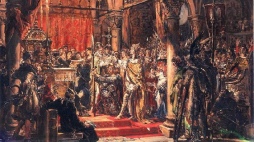 Jan Matejko "Koronacja pierwszego króla". Fot. Wikipedia.