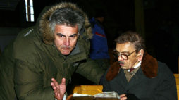 Krystyna Feldman i reżyser Krzysztof Krauze na planie filmu Mój Nikifor, fot. PAP/G. Momot