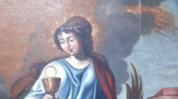 Wizerunek św. Barbary na obrazie z przełomu XVII i XVIII w. Fot. PAP/M. Trembecki