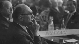 Prezes Związku Literatów Polskich, pisarz Jarosław Iwaszkiewicz w 1967 r. Fot. PAP/CAF/Danuta Rago 