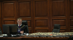 Sędzia Marcin Czerwiński na sali rozpraw Sądu Apelacyjnego podczas ponownego procesu w sprawie „prowokacji na Chłodnej”. Warszawa, 04.10.2024. Fot. PAP/M. Obara