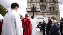 Katedra Notre Dame w Paryżu, uroczystości, fot. PAP/EPA/Y. Valat